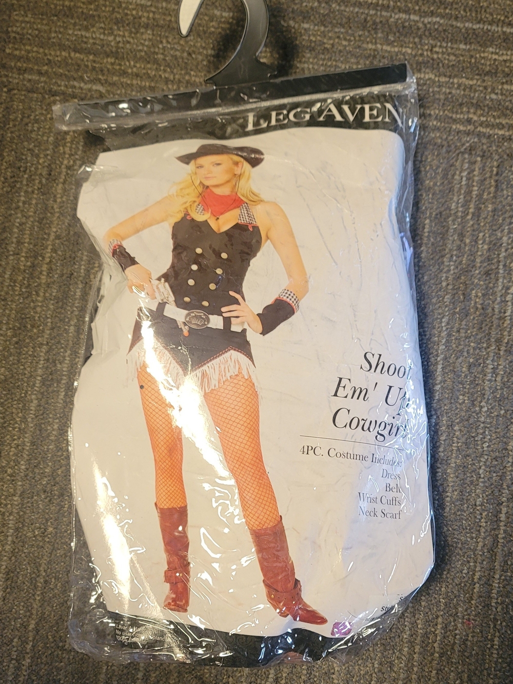 Leg Avenue Black and Red Cowgirl Costume Set (Added Toy Gun)